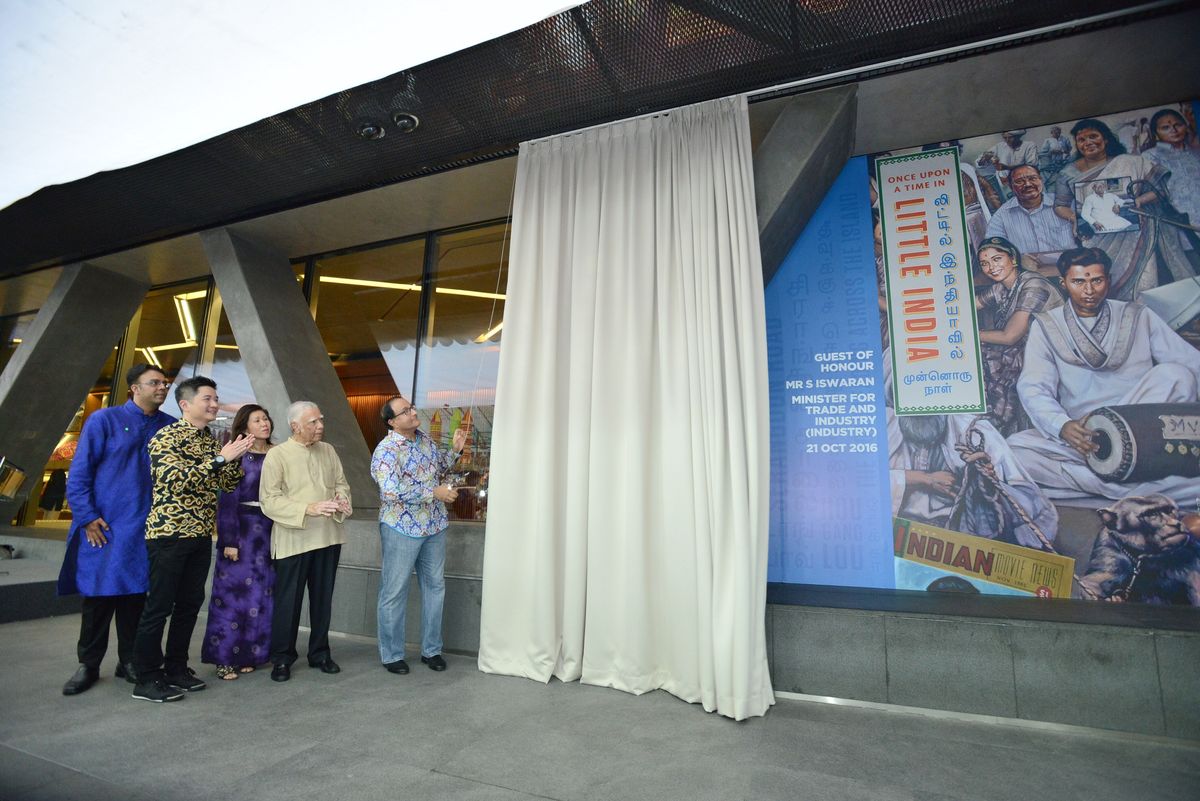 Minister S. Iswaran launching the Once Upon a Time in Little India exhibition at Indian Heritage Centre