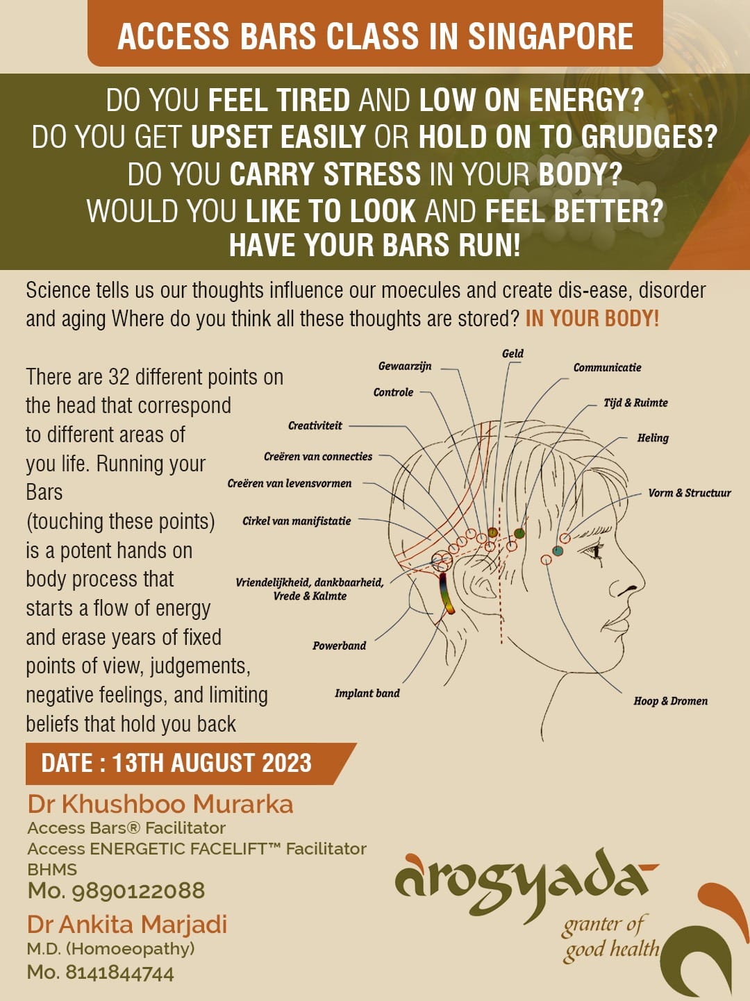 Access Bars class in Singapore on 13th August
