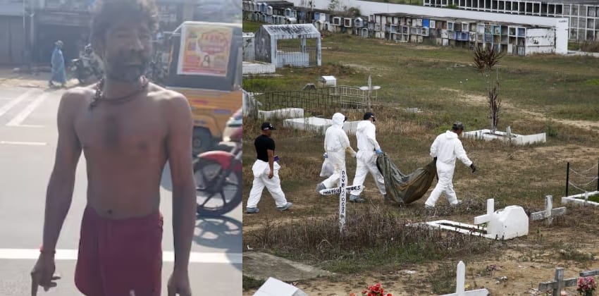 സൗജന്യമായി ആട്ടിറച്ചി നൽകിയില്ല, കുഴിച്ചിട്ട മൃതദേഹം മാന്തിയെടുത്ത് കടക്ക് മുന്നിൽ ഇട്ട് ശ്മശാന തൊഴിലാളി