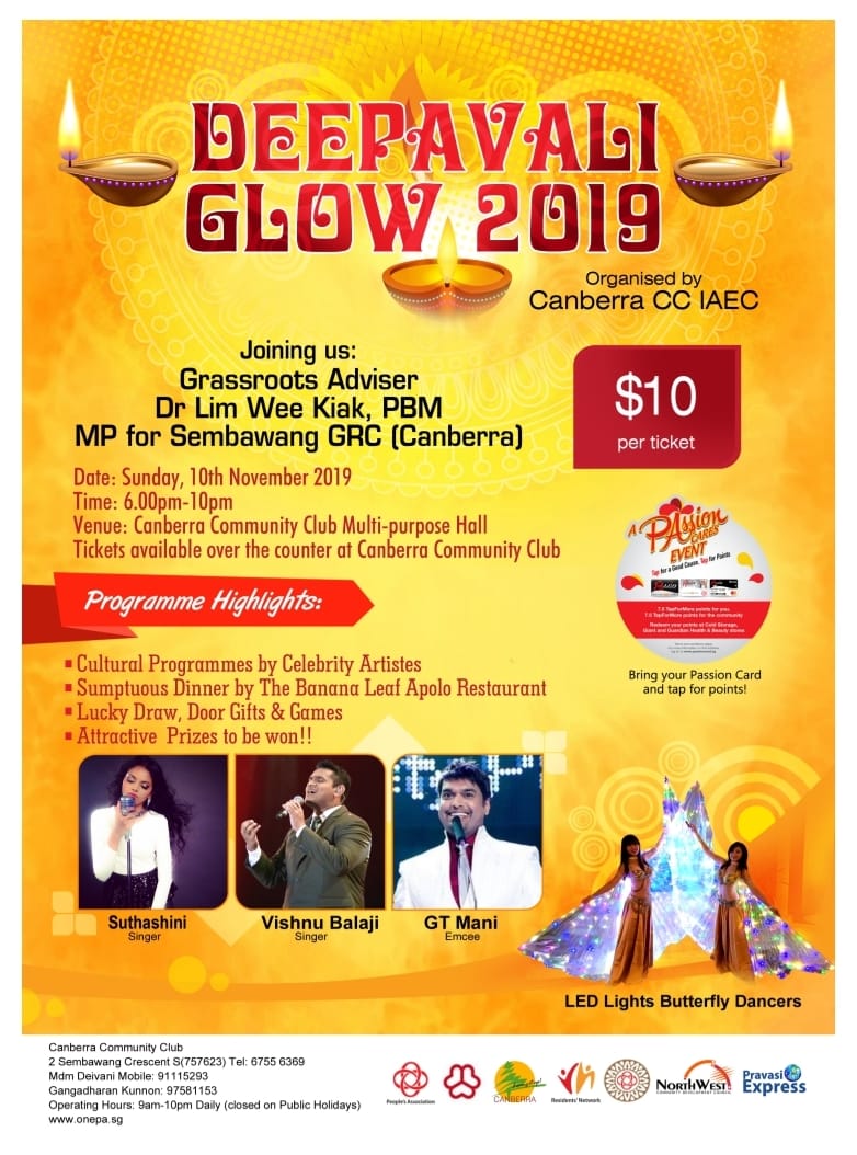 Canberra Deepavali Glow 2019 on 10th November