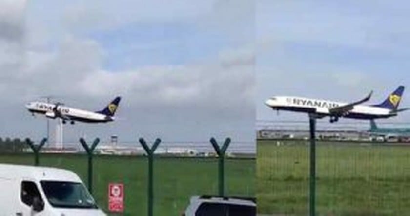 ലാന്‍ഡിങ് ചെയ്യാനൊരുങ്ങുമ്പോള്‍ ശക്തമായ കാറ്റില്‍ വിമാനത്തിന്റെ മുന്‍വശം മുകളിലേക്കുയര്‍ന്നു;  വിമാനം അതിസാഹസികമായി മുകളിലേക്ക് പറത്തി പൈലറ്റിന്റെ സാഹസം; വീഡിയോ