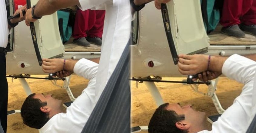 തിരഞ്ഞെടുപ്പ് പ്രചാരണത്തിനിടെ ഹെലികോപ്ടറിന് തകരാർ;  പ്രിപ്രശ്നം പരിഹരിക്കാൻ മുന്നിട്ടിറങ്ങി രാഹുൽ; വൈറൽ