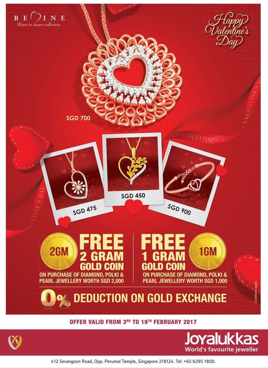 'Be Mine' Heart to Heart Collections at Joy Alukkas Singapore