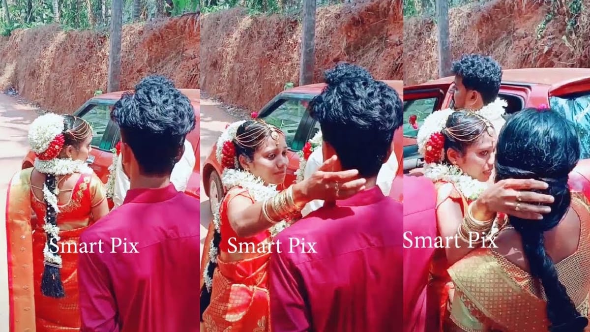 എടാ ഞാൻ കരയുമ്പോൾ വീഡിയോ എടുക്കണം... എന്നിട്ട് വീഡിയോടൊപ്പം പാട്ടും വേണം; എട്ടിന്റെ പണികിട്ടി കല്യാണ പെണ്ണ്;  വീഡിയോ വൈറൽ
