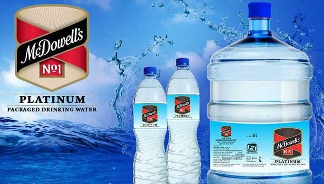 സംസ്ഥാനത്ത് മാക്ഡവല്‍സിന്റെ കുപ്പിവെള്ളം ഭക്ഷ്യ സുരക്ഷാ വകുപ്പ് നിരോധിച്ചു