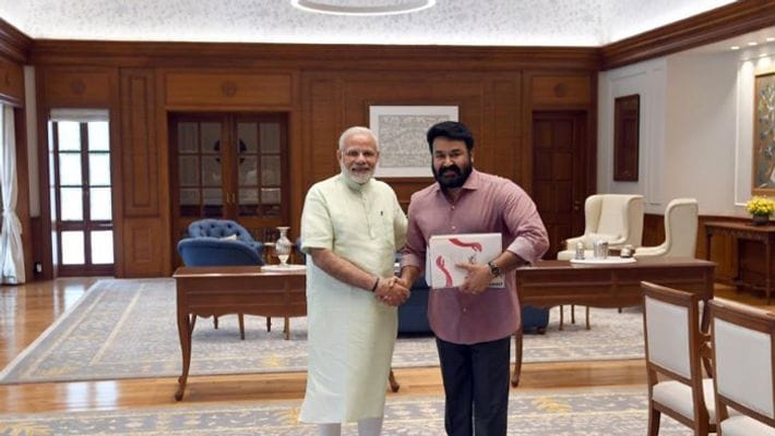 മോഹന്‍ലാലിനൊപ്പമുള്ള ചിത്രം പങ്കുവച്ച് പ്രധാനമന്ത്രി നരേന്ദ്ര മോദി
