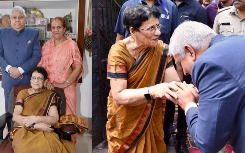 കണ്ണൂരിലെ വീട്ടിലെത്തി പ്രിയ അധ്യാപികയെ കണ്ട് ഉപരാഷ്ട്രപതി; കൂടിക്കാഴ്ച 56 കൊല്ലത്തിനുശേഷം