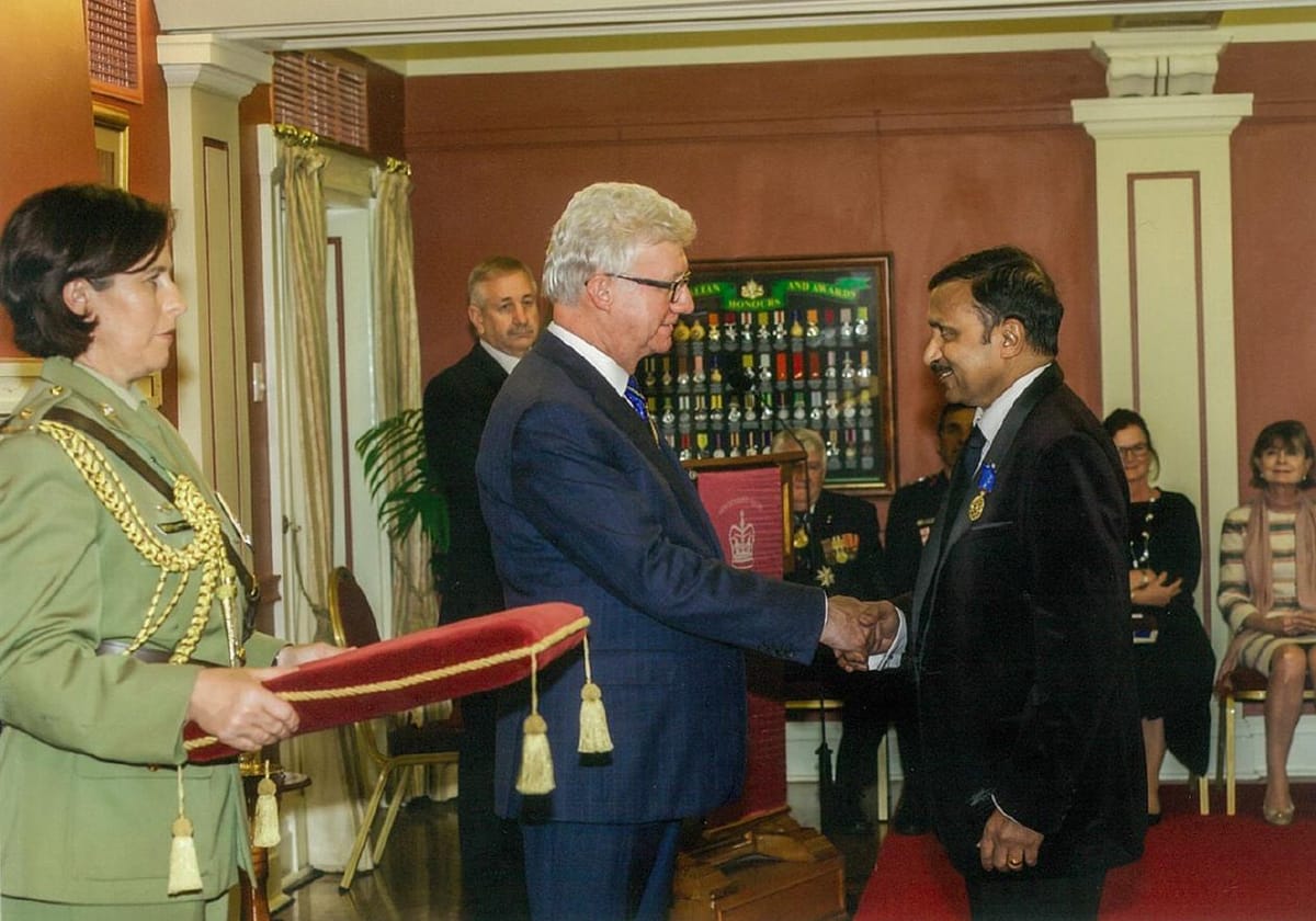 ഓര്‍ഡര്‍ ഓഫ് ഓസ്ട്രേലിയ അവാര്‍ഡ് ഡോ. വി പി ഉണ്ണികൃഷ്ണന്