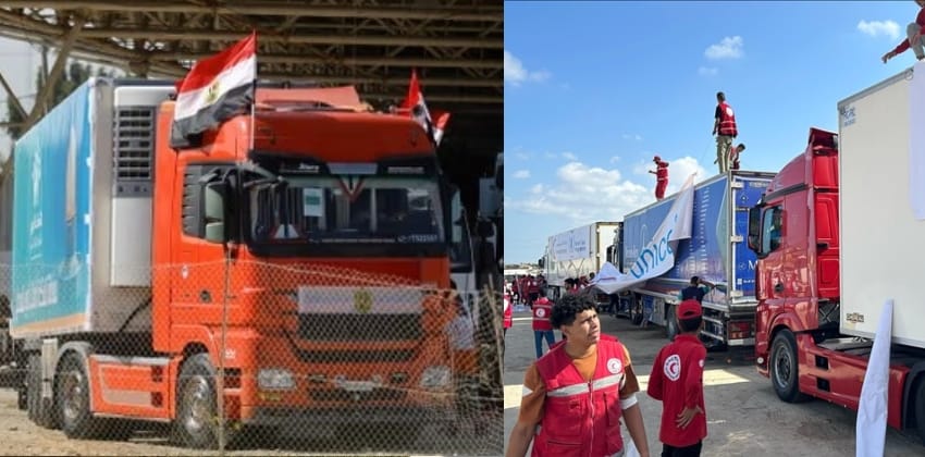 റഫാ കവാടം തുറന്നു; മരുന്നുകളുമായി ആദ്യ ട്രക്ക് ഗാസയിലെത്തി