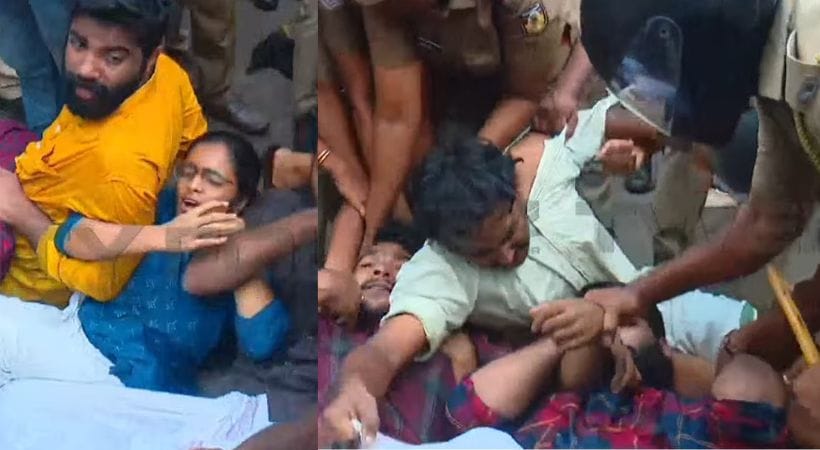 കാലിക്കറ്റ് സര്‍വകലാശാലയില്‍ എസ്എഫ്‌ഐ പ്രതിഷേധം; ഗവര്‍ണര്‍ക്കെതിരെ കറുത്ത കൊടിയുമായി പ്രവര്‍ത്തകര്‍