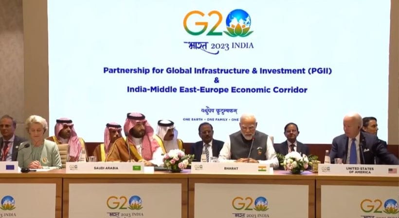 ഇന്ത്യ-ഗള്‍ഫ്-യൂറോപ്പ് സാമ്പത്തിക ഇടനാഴി വരുന്നു; ജി20യില്‍ പ്രഖ്യാപനം നടത്തി പ്രധാനമന്ത്രി