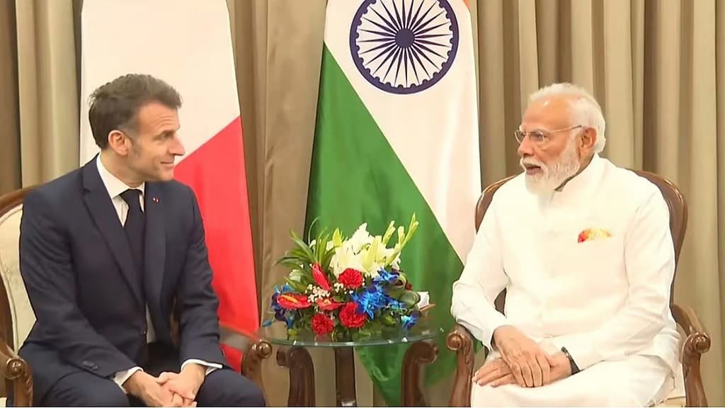 PM Modi holds talks with French President Macron in Mumbai