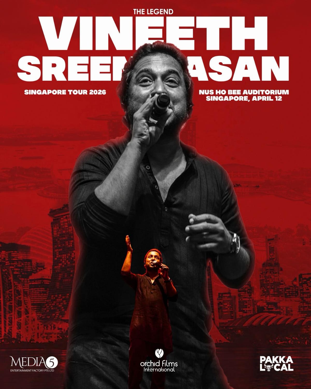 Vineeth Sreenivasan Live in Singapore on April 12 – A Musical Evening Not to Miss