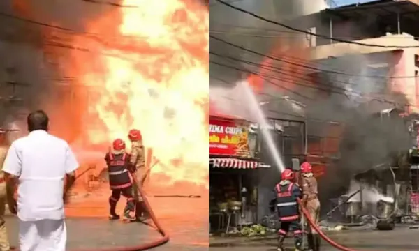 പത്തനംതിട്ടയിൽ സിവിൽ സ്റ്റേഷന് അടുത്തുള്ള കടയ്ക്ക് തീ പിടിച്ചു; ഗ്യാസ് സിലിണ്ടറുകളും പൊട്ടിത്തെറിച്ചു