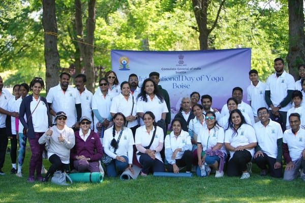 ഇന്ത്യൻ കൗൺസുലേറ്റ്, സിയാറ്റിലിന്റെ ആഭിമുഖ്യത്തിൽ ബോയ്‌സിയിൽ അന്താരാഷ്ട്ര യോഗാദിനം ആചരിച്ചു
