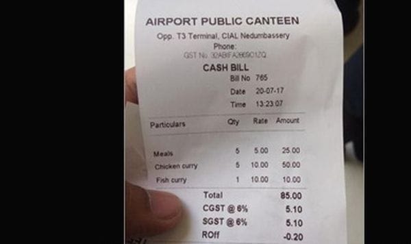 അഞ്ച് രൂപയ്ക്ക് ഊണ്, ചിക്കന്‍ കറിയ്ക്ക് 10 രൂപ മാത്രം; സോഷ്യല്‍ മീഡിയയില്‍ വ്യാപകമായി പ്രചരിക്കുന്ന ഭക്ഷണത്തിന്റെ തുച്ഛമായ ബില്ല്കണ്ട് എയര്‍പോര്‍ട്ടിലേക്ക് ഊണ് കഴിക്കാന്‍ ചെല്ലുന്നവരുടെ ശ്രദ്ധയ്ക്ക്