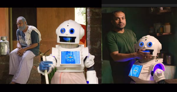 ജോലിക്കാരനായി മുണ്ടുടുത്ത് റോബോർട്ട്; ചിരിപടർത്തി ആൻഡ്രോയിഡ് കുഞ്ഞപ്പൻ ട്രെയിലർ