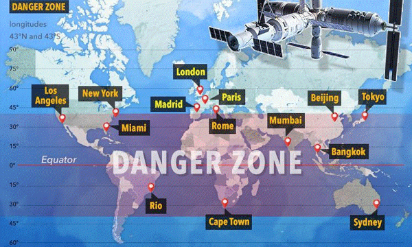 8500 ടണ്‍ ഭാരമുള്ള പടകൂറ്റന്‍  ബഹിരാകാശ നിലയം ഭൂമിയിലേക്ക് പതിക്കാൻ പോകുന്നു; ഇത് പതിക്കാൻ ഏറ്റവും കൂടുതൽ സാധ്യതയുള്ള സ്ഥലങ്ങളിൽ ദക്ഷിണേന്ത്യയും