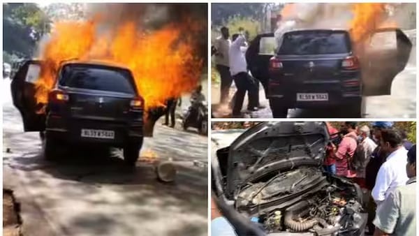 കണ്ണൂരിൽ ഓടുന്ന കാറിന് തീ പിടിച്ചു; ഗർഭിണിയടക്കം 2 പേർ‌ വെന്തുമരിച്ചു