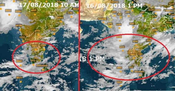 മേഘങ്ങൾ നീങ്ങി തുടങ്ങിയതായി സാറ്റ്‌ലൈറ്റ് ചിത്രങ്ങൾ