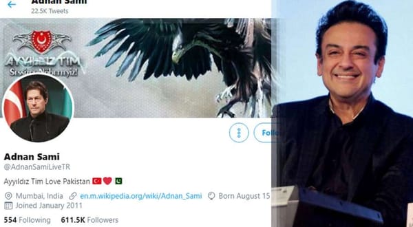 അദ്‌നാൻ  സാമിയുടെ ട്വിറ്റര്‍ അക്കൗണ്ട് ഹാക്ക് ചെയ്തു; വാളിൽ പാക് പ്രധാനമന്ത്രിയുടെ ചിത്രം