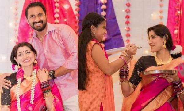 കണ്‍മണിയെ കാത്ത് ദിവ്യാ ഉണ്ണി; വളകാപ്പ് ചിത്രങ്ങൾ പങ്കുവച്ച് താരം