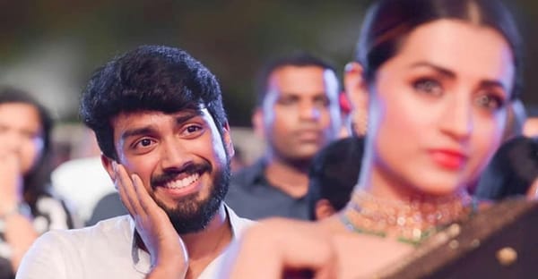 തൃഷയുടെ മുഖത്തു നിന്ന് കണ്ണെടുക്കാതെ  കാളിദാസ്; വായ്‌നോക്കിയെന്ന് ആരാധകര്‍