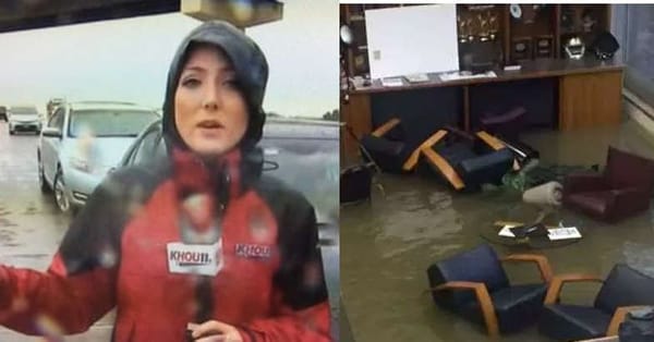 ഹൂസ്റ്റണില്‍  ലൈവ് റിപ്പോര്‍ട്ടിംഗിനിടെ വെള്ളപ്പൊക്കത്തില്‍ കുടുങ്ങിയ ആളുടെ ജീവന്‍ രക്ഷിച്ചു; റിപ്പോർട്ടര്‍ക്കും ഫൊട്ടോഗ്രാഫര്‍ക്കും അഭിനന്ദനപ്രവാഹം