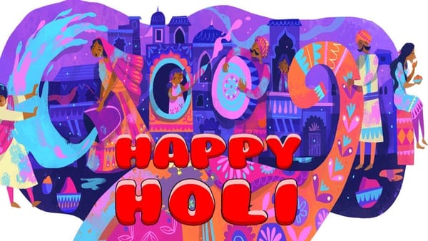 ഇന്ന് ഹോളി; നിറങ്ങൾ വിതറുന്ന ഡൂഡിലുമായി ഗൂഗിൾ