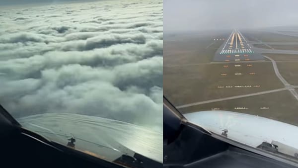 മേഘങ്ങൾക്കുള്ളിലൂടെ പറന്ന്; ലാൻഡിങ് വിഡിയോ പങ്കു വച്ച് പൈലറ്റ്