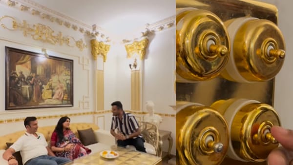 10 ബെഡ് റൂം, സ്വിച്ചും പൈപ്പുമെല്ലാം 24 ക്യാരറ്റ്; വൈറലായി ഇന്ദോറിലെ സ്വർണ വീട്