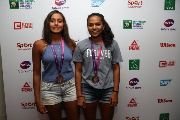 Salsa, Sarah in action this week at the WTA Future Stars, Singapore