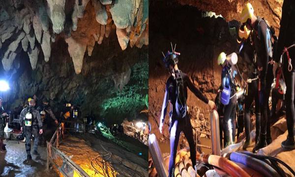 തായ്‌ലന്‍ഡിലെ ഗുഹയില്‍ കുടുങ്ങിയ  എട്ടു കുട്ടികള്‍ പുറത്ത്; ഇനി ശേഷിക്കുന്നത്  ഇനി നാലു കുട്ടികളും പരിശീലകനും