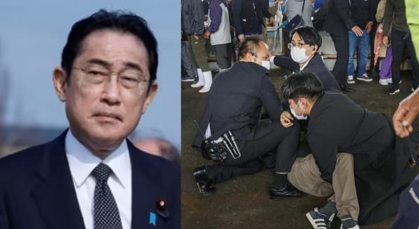 ജപ്പാൻ പ്രധാനമന്ത്രി പങ്കെടുത്ത പരിപാടിയിലേക്ക് ബോംബേറ്