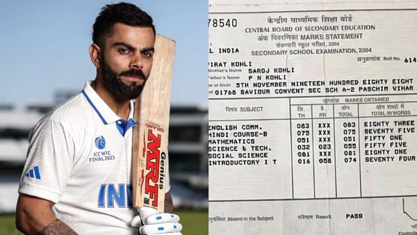 Virat Kohli's Class 10 CBSE Marksheet Goes Viral Again After Test Retirement